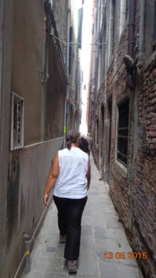 It's single file for a lot of the Venice backstreets