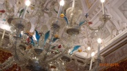 Surprisingly modern looking 18thC glass chandeliers in Moncenigo's Palace