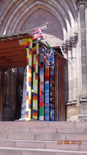 well it needed a bit of brightening up - those 'yarn bombers' get everywhere!