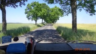 long straight roads, lined with trees - how French!